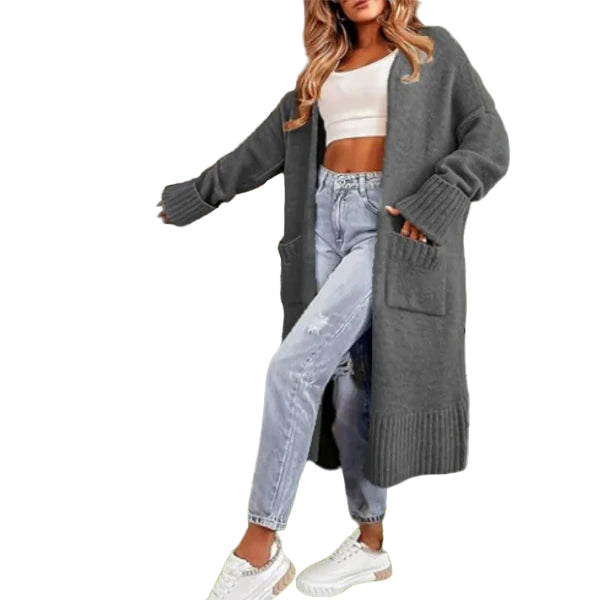 Kvinders Lang Cardigan Oversized Pasform 0