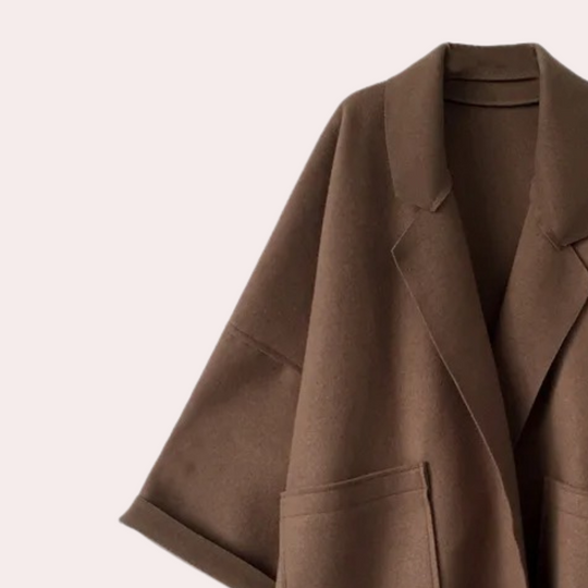 Kvinders Lang Frakke med Vintage Stil 4