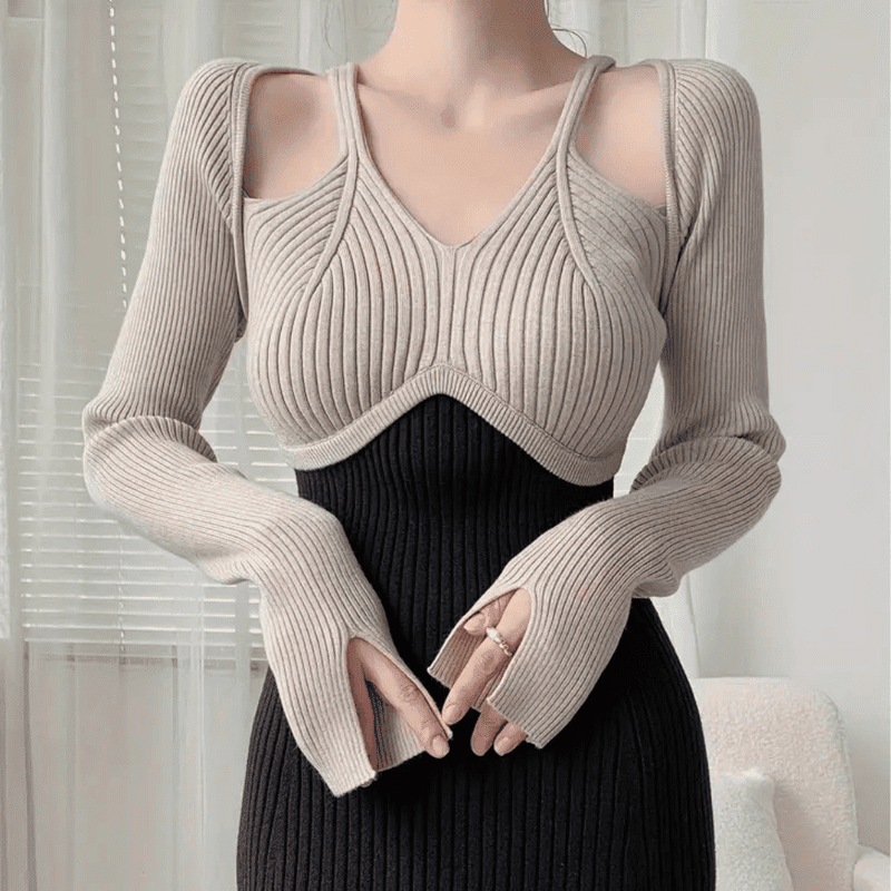 Kvinders Lang Kjole Med Lange Ærmer Polyester 4