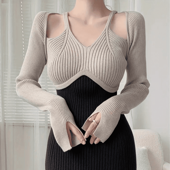 Kvinders Lang Kjole Med Lange Ærmer Polyester 4