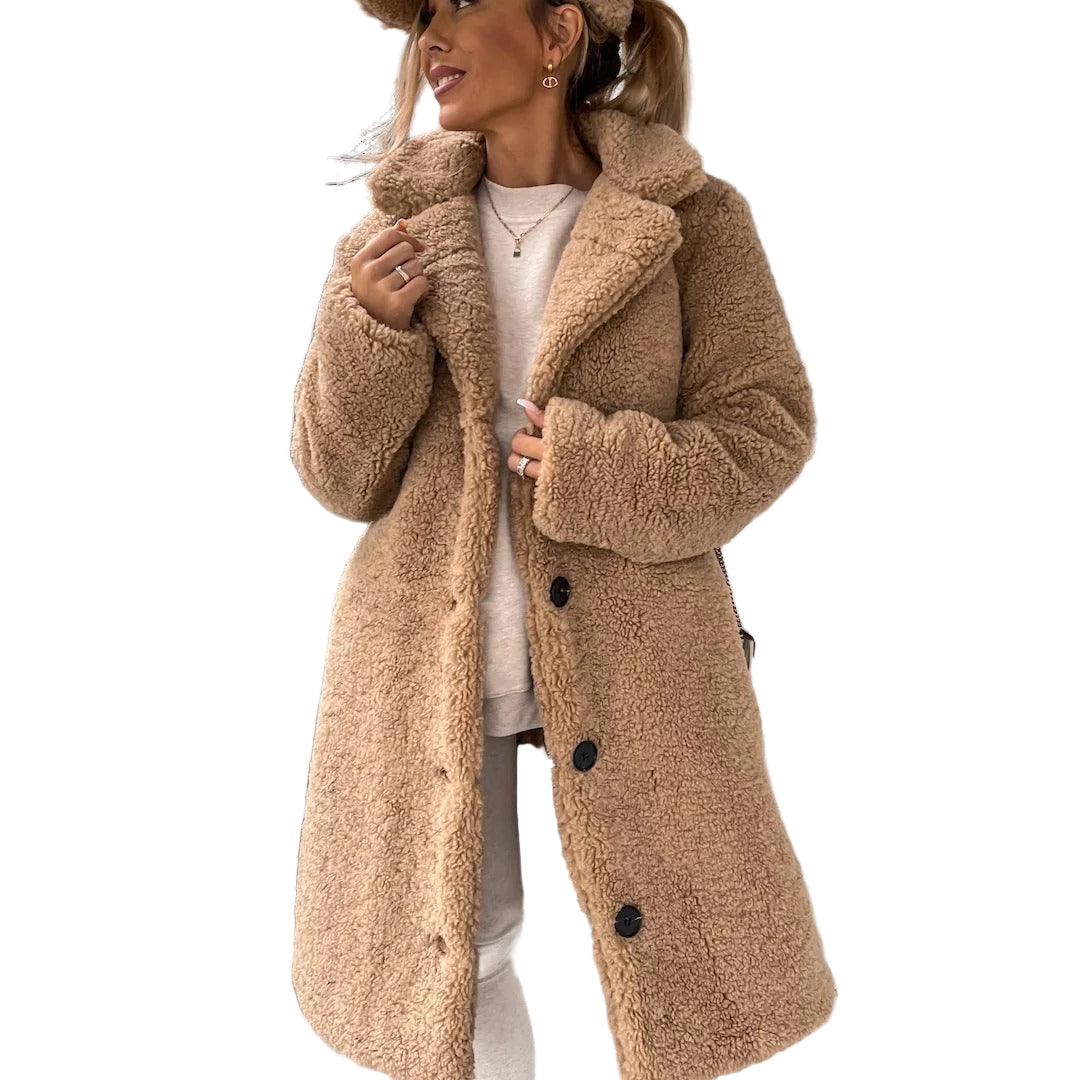Kvinders Lang Teddy Frakke – Oversized Pasform – Faux Shearling 0