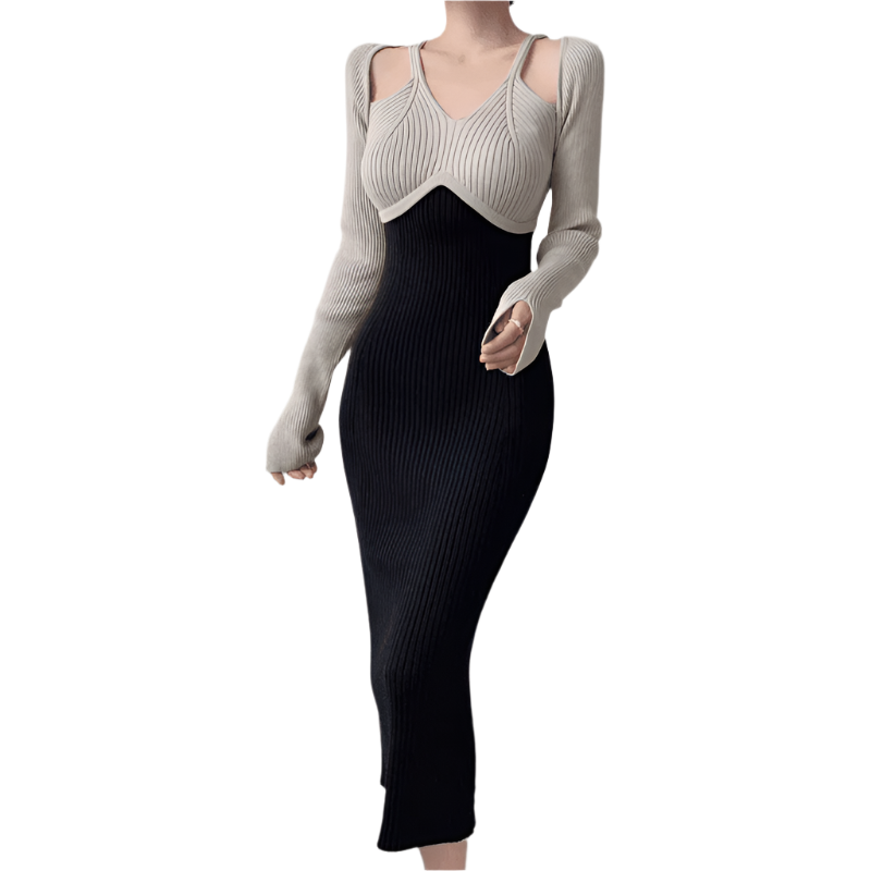 Kvinders Langærmet Kjole Justeret Design Polyester 0