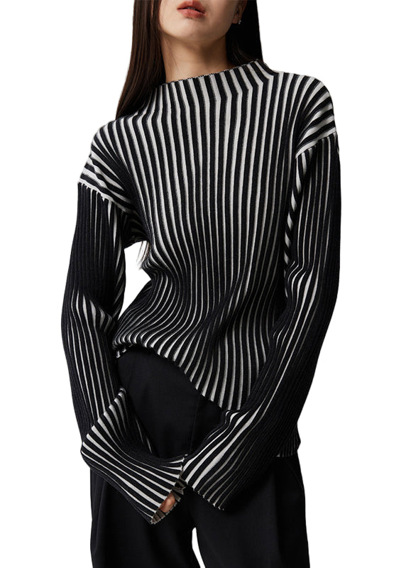 Kvinders Langærmet Top med Fransk Stribet Design 0