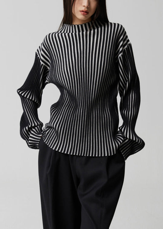 Kvinders Langærmet Top med Fransk Stribet Design 1