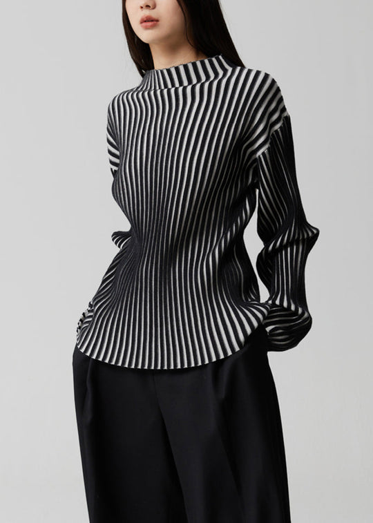 Kvinders Langærmet Top med Fransk Stribet Design 3