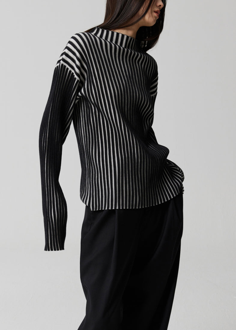 Kvinders Langærmet Top med Fransk Stribet Design 4