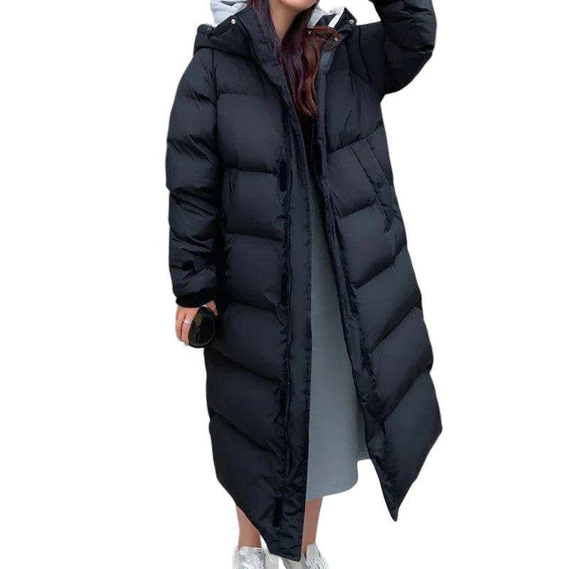 Kvinders Lange Pufferparka Vandtæt 0