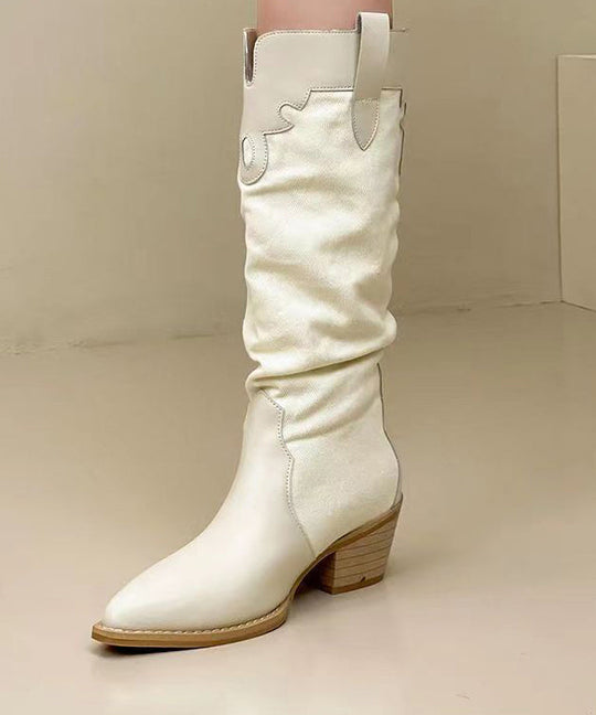 Kvinders Lange Støvler Chunky Stil 1