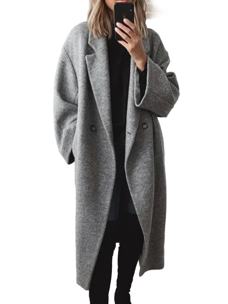 Kvinders Lange Vinterjakke Klassisk Stil 0