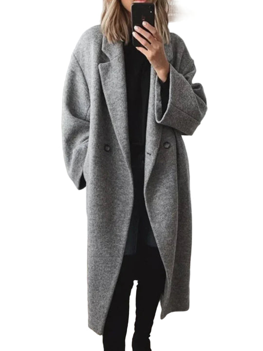 Kvinders Lange Vinterjakke Klassisk Stil 0