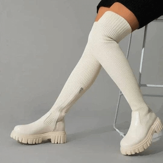 Kvinders Lårhøje Stretchstøvler Trendy 2