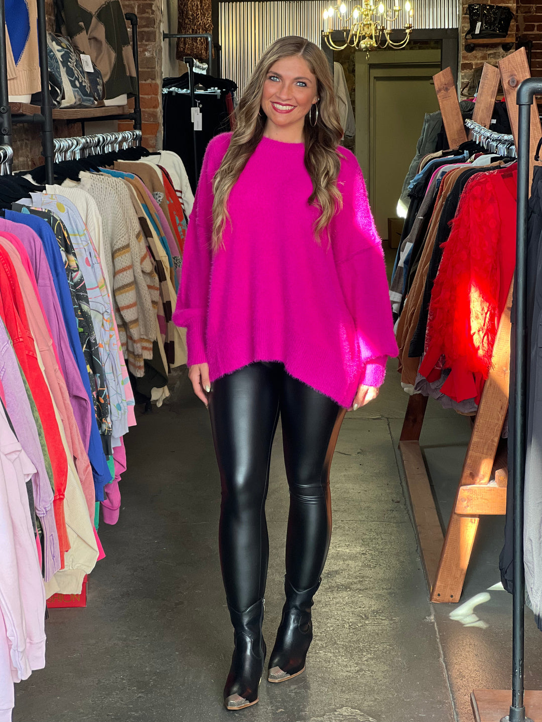 Kvinders Leggings Faux Læder Stretch 1