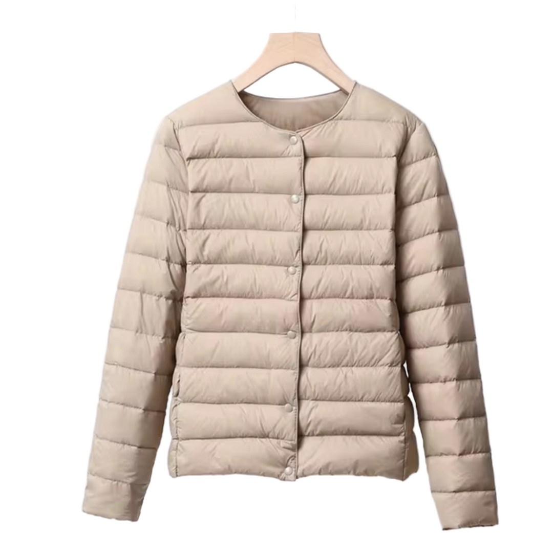 Kvinders Letvægts Down Jakke - Slim Fit - Uden Krave 0