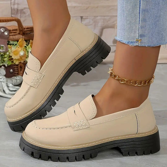 Kvinders Loafers i Suede med Chunky Sål 1