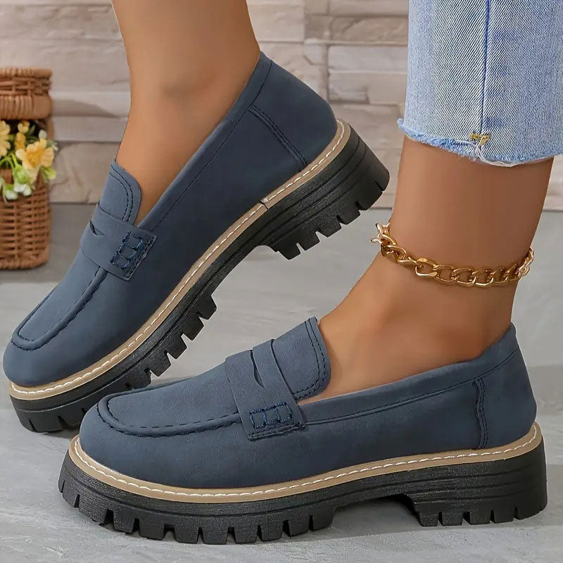 Kvinders Loafers i Suede med Chunky Sål 5