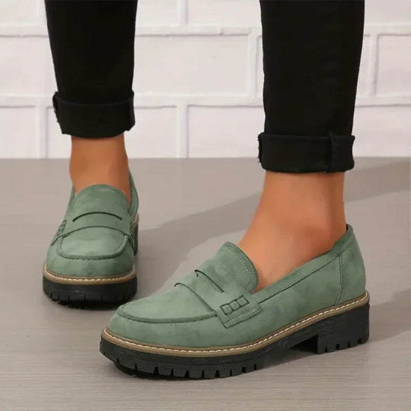 Kvinders Loafers i Suede med Chunky Sål 6