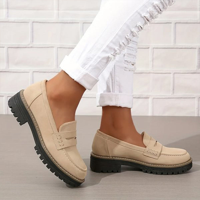 Kvinders Loafers i Suede med Chunky Sål 7