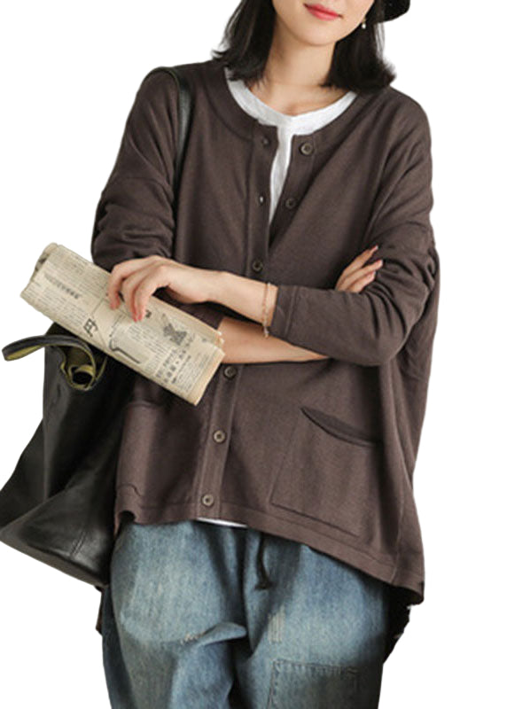 Kvinders Løs Strik Cardigan med Knapper 0