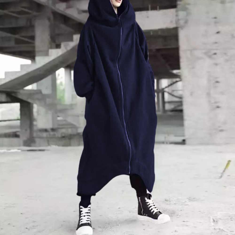 Kvinders Maxi Hættetrøjejakke Løs Design Med Hætte 6