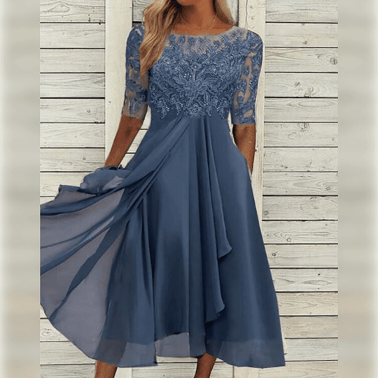 Kvinders Maxi Kjole Asymmetrisk A-Linje Blonder 1