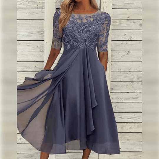Kvinders Maxi Kjole Asymmetrisk A-Linje Blonder 4