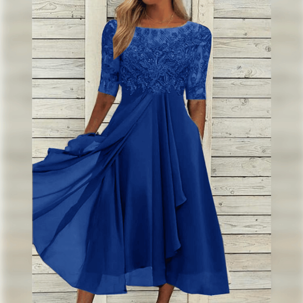 Kvinders Maxi Kjole Asymmetrisk A-Linje Blonder 6