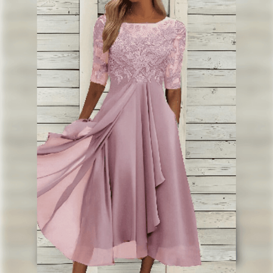 Kvinders Maxi Kjole Asymmetrisk A-Linje Blonder 7
