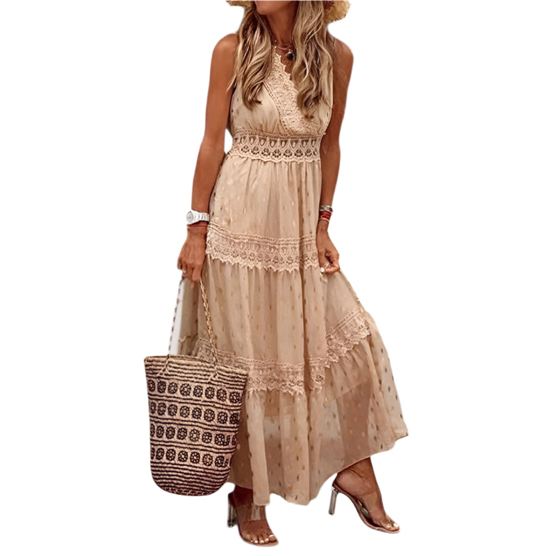 Kvinders Maxi Kjole Boho Stil Let Coton 0