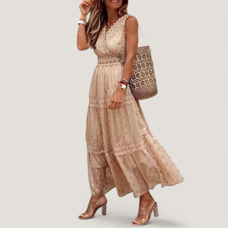 Kvinders Maxi Kjole Boho Stil Let Coton 1