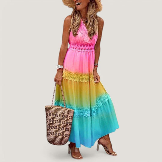 Kvinders Maxi Kjole Boho Stil Let Coton 2