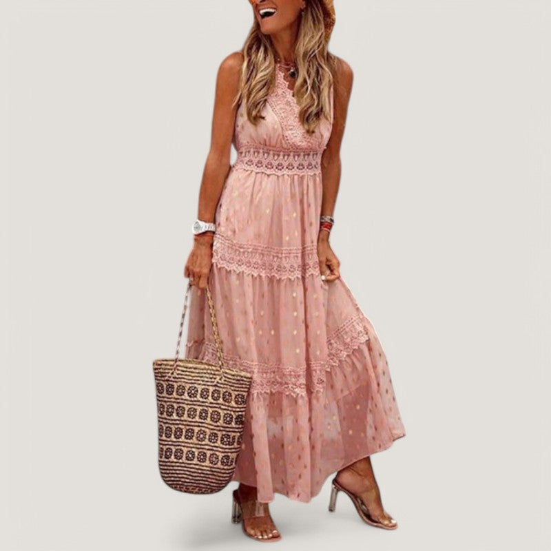Kvinders Maxi Kjole Boho Stil Let Coton 5