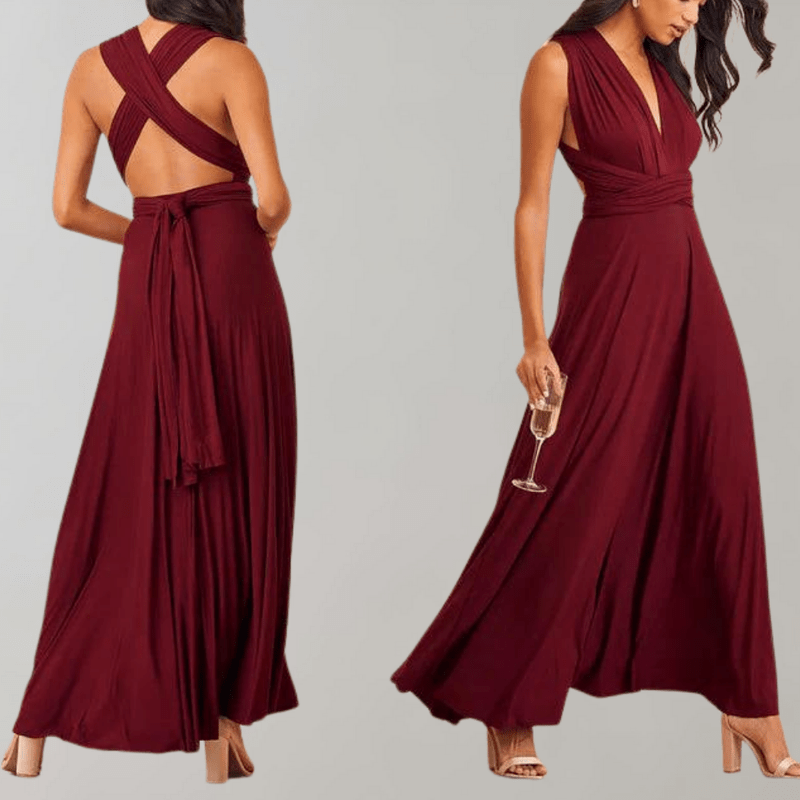 Kvinders Maxi Kjole Draperet Polyester 1