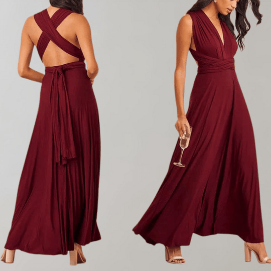 Kvinders Maxi Kjole Draperet Polyester 1
