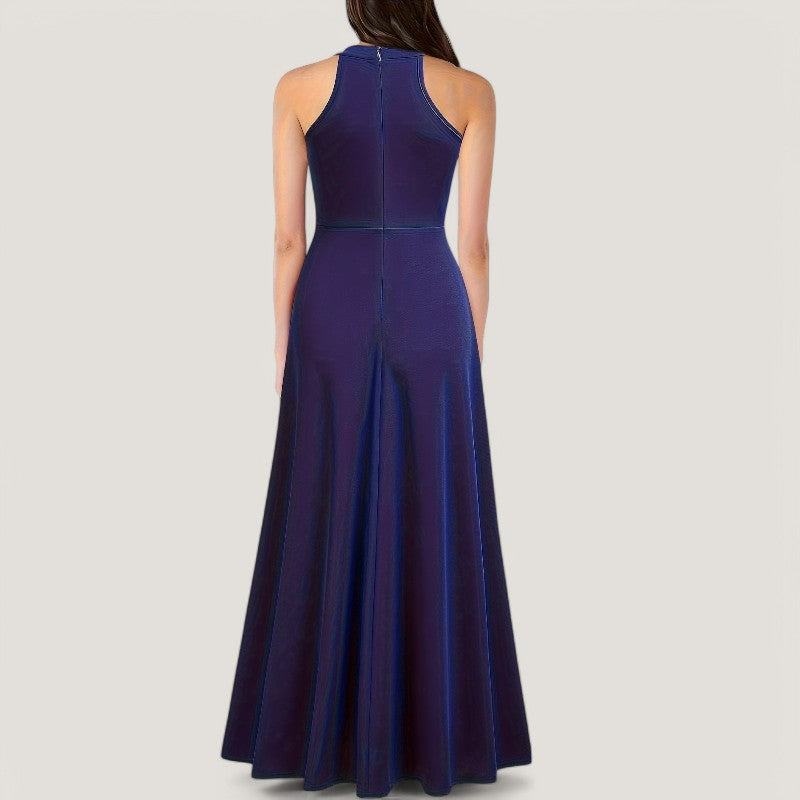 Kvinders Maxi Kjole Halterneck Polyester Uden Ærmer 5
