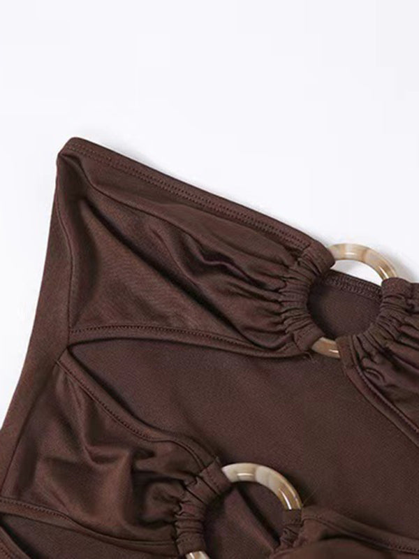 Kvinders Maxi Kjole One-Shoulder Høj Slids Tube Top 2