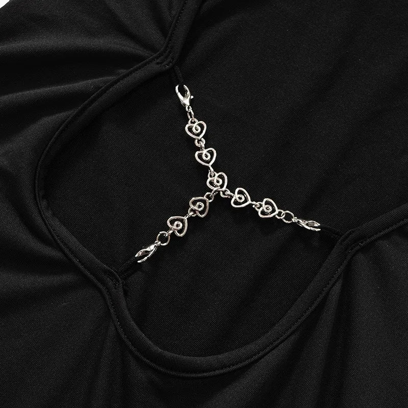 Kvinders Maxikjole Med Åben Ryg Og Kæde Detalje I Polyester 3