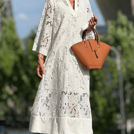 Kvinders Maxikjole i Blonde med Elegant Design 1