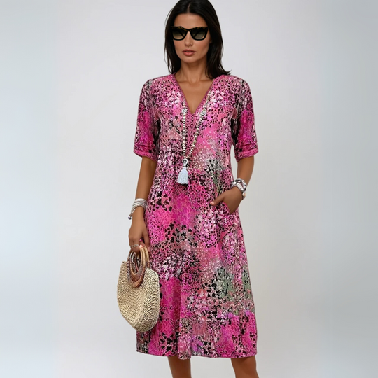 Kvinders Mid-Length Kjole Boho-Chic Design 2