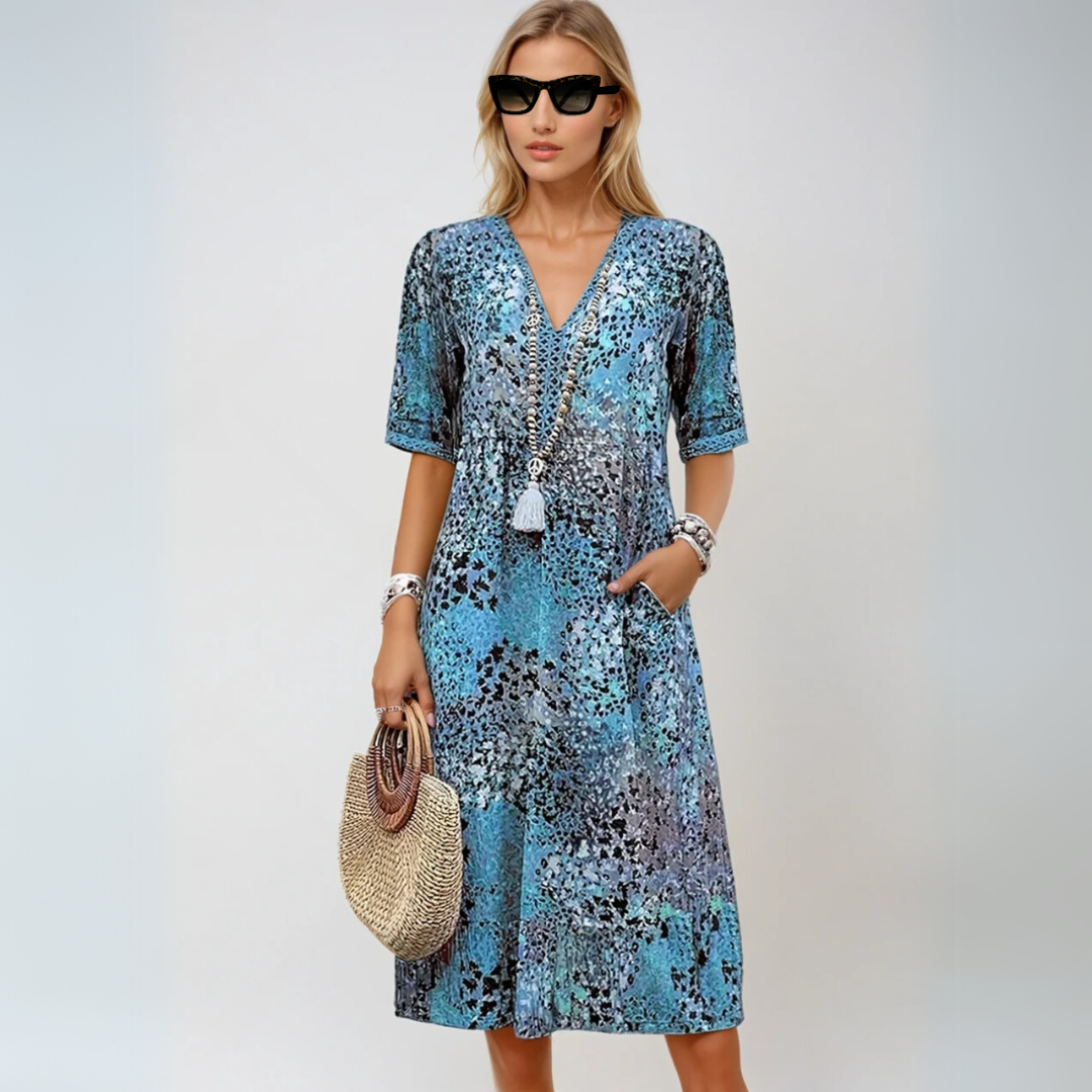Kvinders Mid-Length Kjole Boho-Chic Design 3