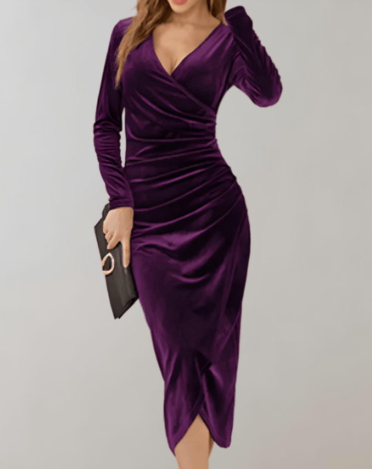 Kvinders Midi Kjole Bodycon Velour 2