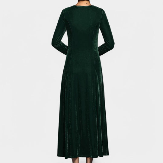 Kvinders Midi Kjole Langærmet Elegant Polyester 7