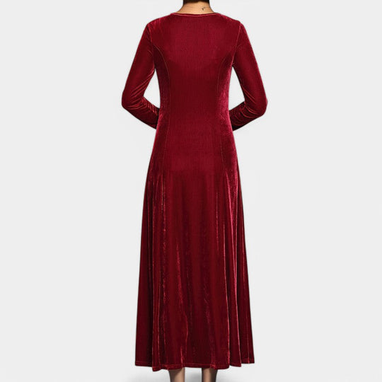 Kvinders Midi Kjole Langærmet Elegant Polyester 8
