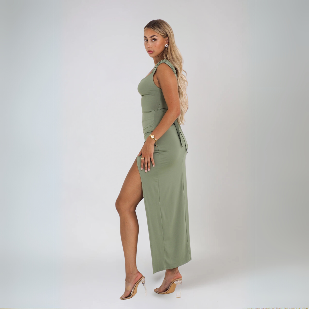 Kvinders Midi Kjole Med Stilfuld Binderyg Polyester 3