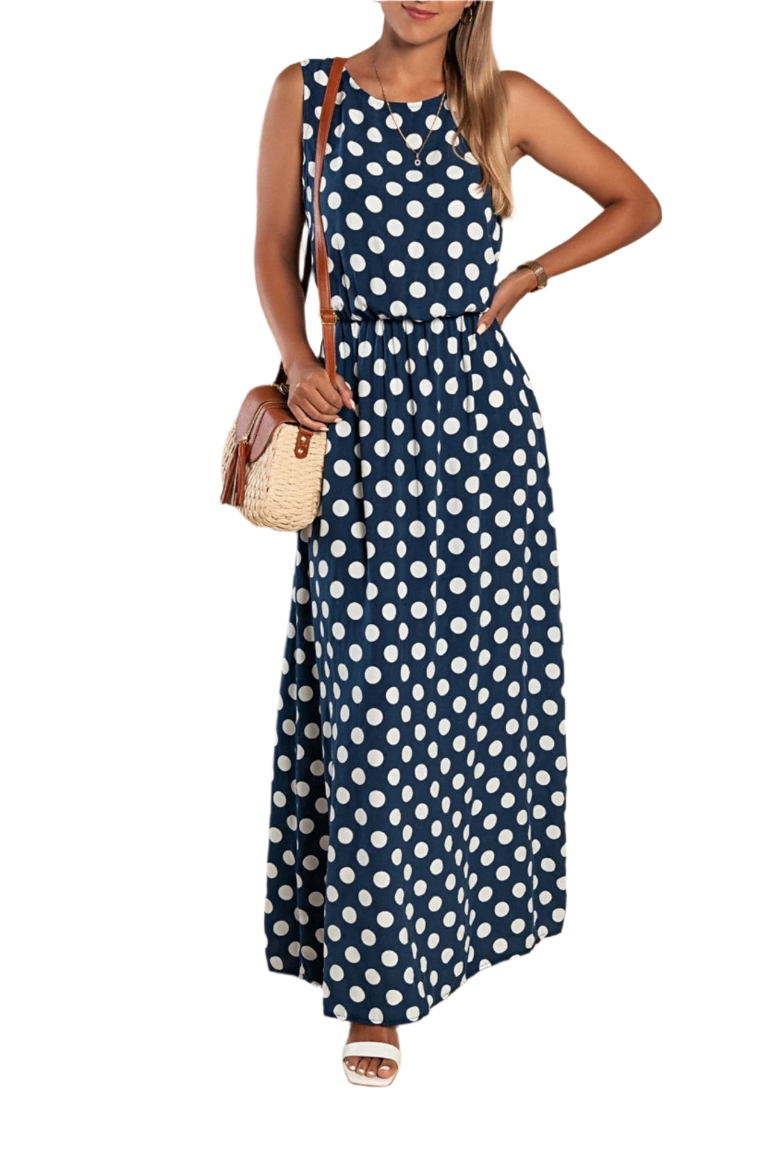 Kvinders Midi Kjole Polka Dot Stil 0