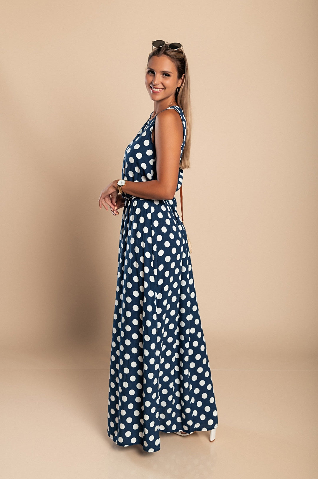Kvinders Midi Kjole Polka Dot Stil 2