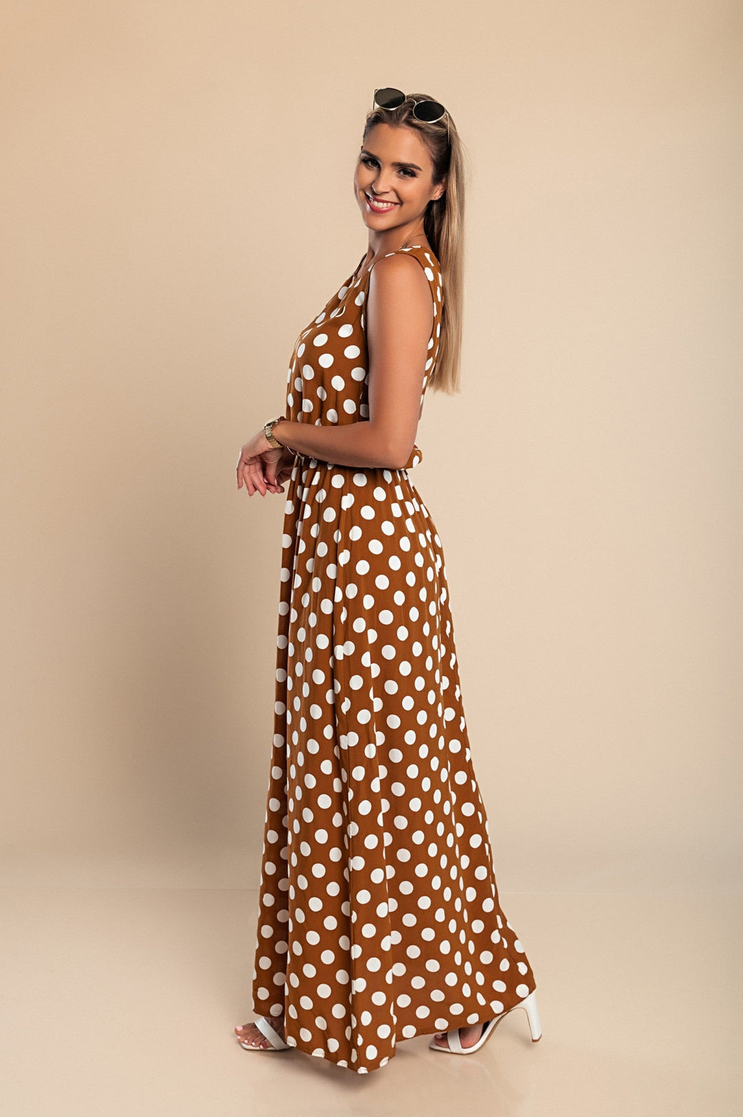 Kvinders Midi Kjole Polka Dot Stil 6
