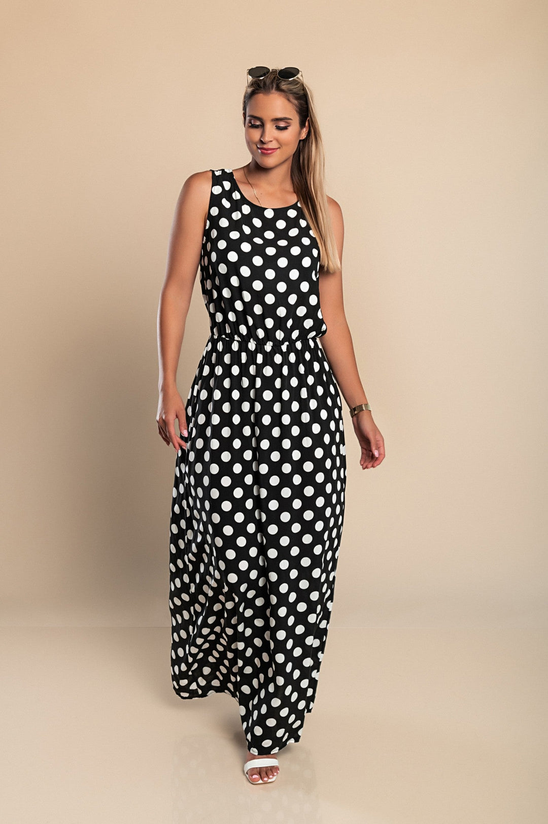 Kvinders Midi Kjole Polka Dot Stil 8