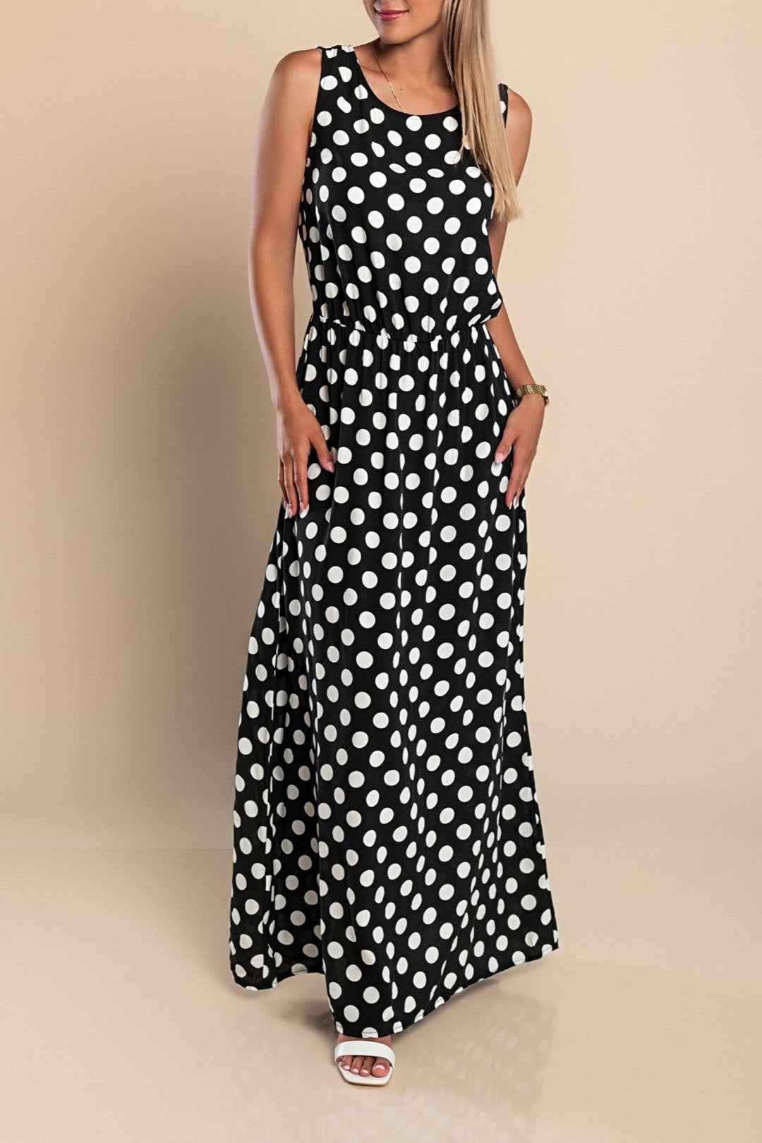 Kvinders Midi Kjole Polka Dot Stil 9