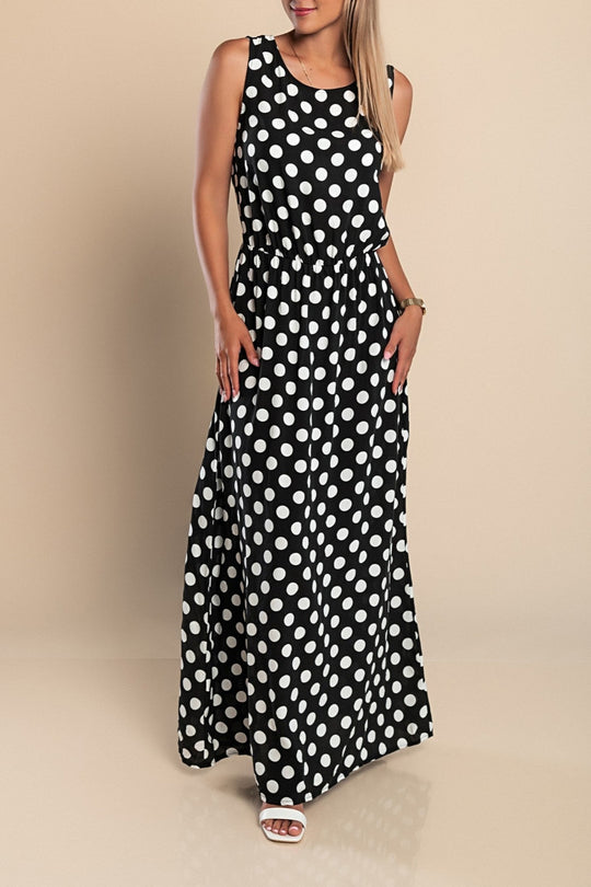 Kvinders Midi Kjole Polka Dot Stil 9