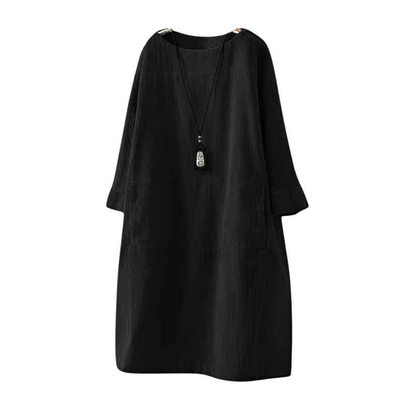 Kvinders Midi Kjole Vintage Velour Polyester 0